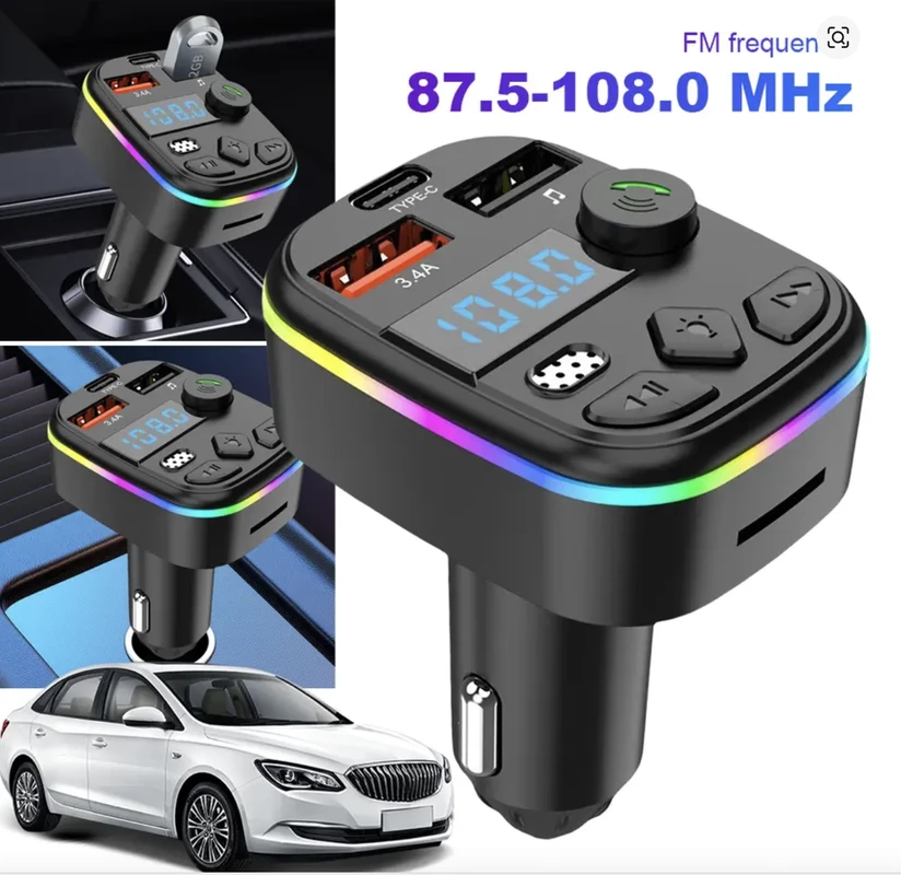 FM moduliatorius automobiliui su USB Type-C jungtimi telefonui Happy people HP-GS