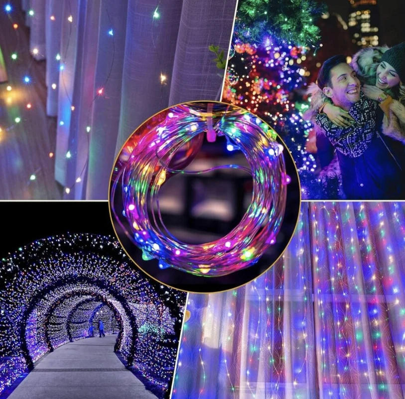Happy people DU-08 šventinė LED lempučių užuolaida, 3x3m., įvairių spalvų