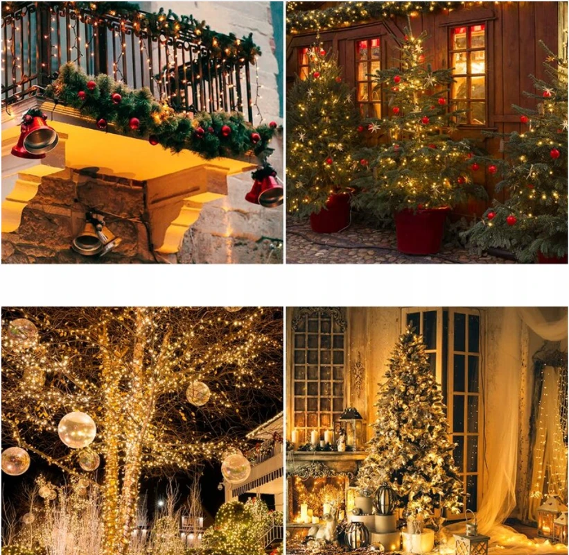 Happy People Lauko Kalėdinė girlianda 100 Led, 8 metrai Šiltai baltos spalvos Flash K-2
