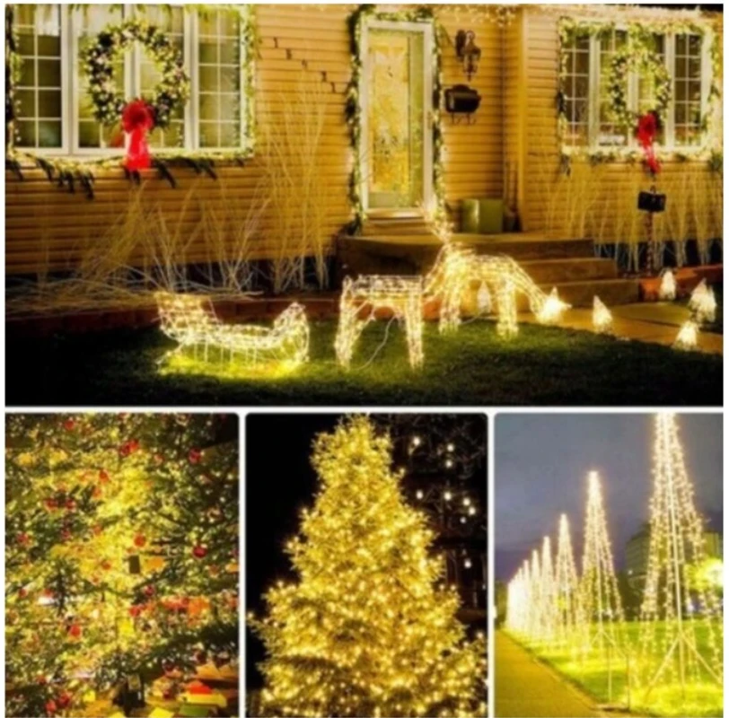 Happy People Lauko Kalėdinė girlianda 1000 Led, 65 metrai Šiltai baltos spalvos Flash K-10