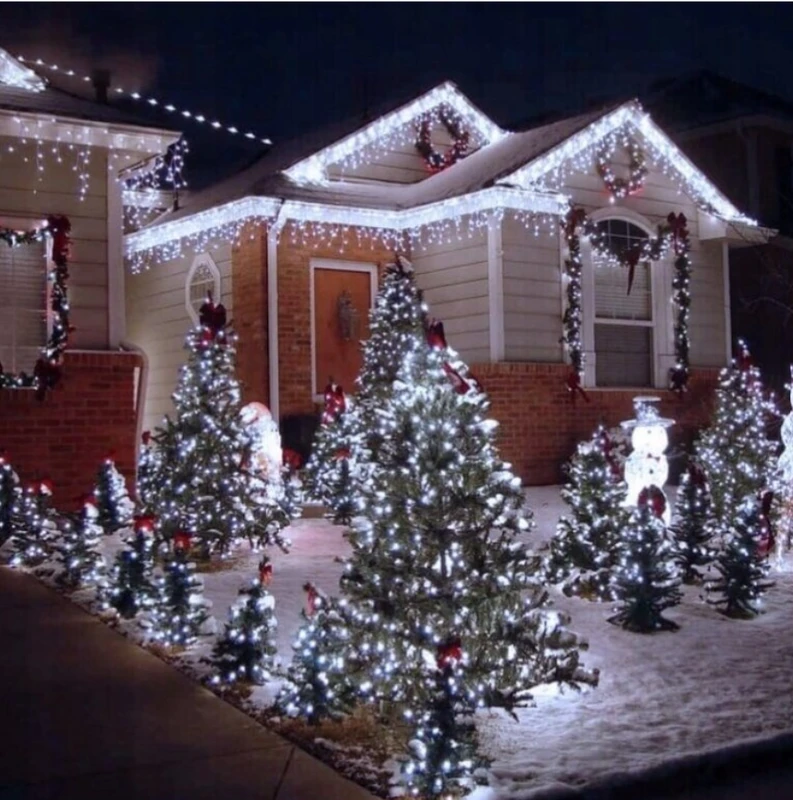 Happy People Lauko Kalėdinė girlianda 200 Led, 15 metrai Šaltai baltos spalvos Flash K-28