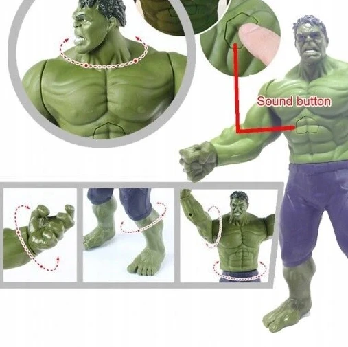 Herojų Avengers figūra Hulk, 30 cm, su garso efektais Happy people