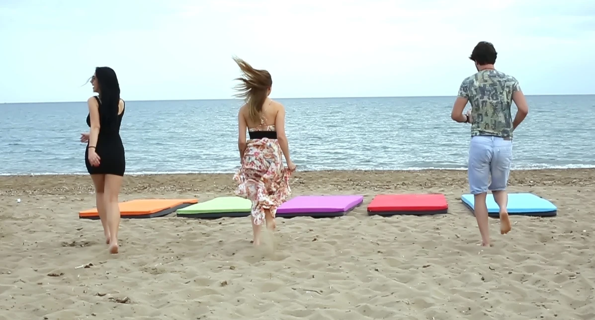 Riposo Čiužinys - sėdmaišis Summer 9 cm storio Violetinė/žalia aprašymas - Prekės nuotrauka
