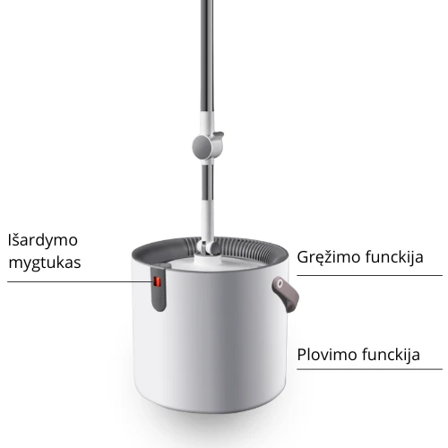 RIPOSO Plovimo šluota MAJESTIC SINGLE BUCKET SPIN MOP aprašymas - Prekės nuotrauka