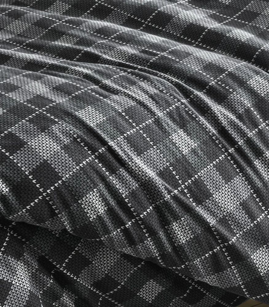 Riposo FLANELĖS patalynės komplektas ASK Juodas 200x200 cm
