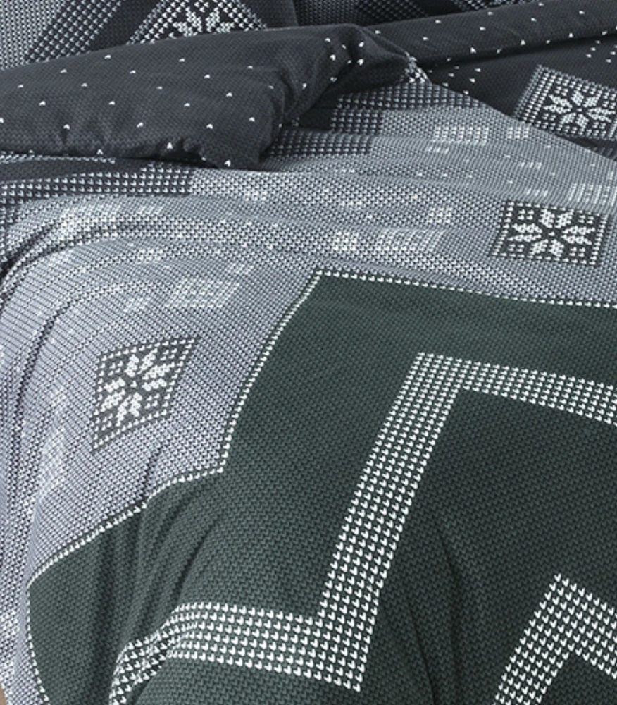 Riposo FLANELĖS patalynės komplektas FREYE OLIVE 200x220 cm