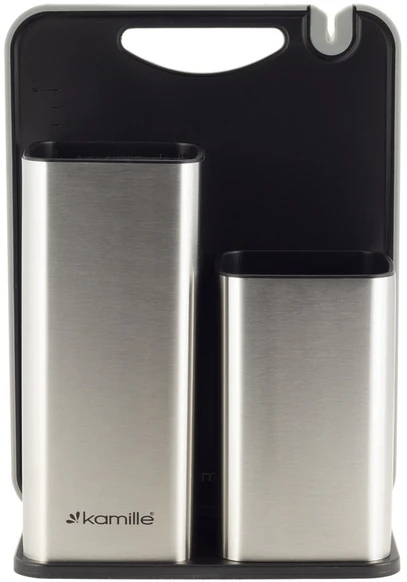 Stovas peiliams ir priedams su pjaustymo lentute Kamille KM-7610