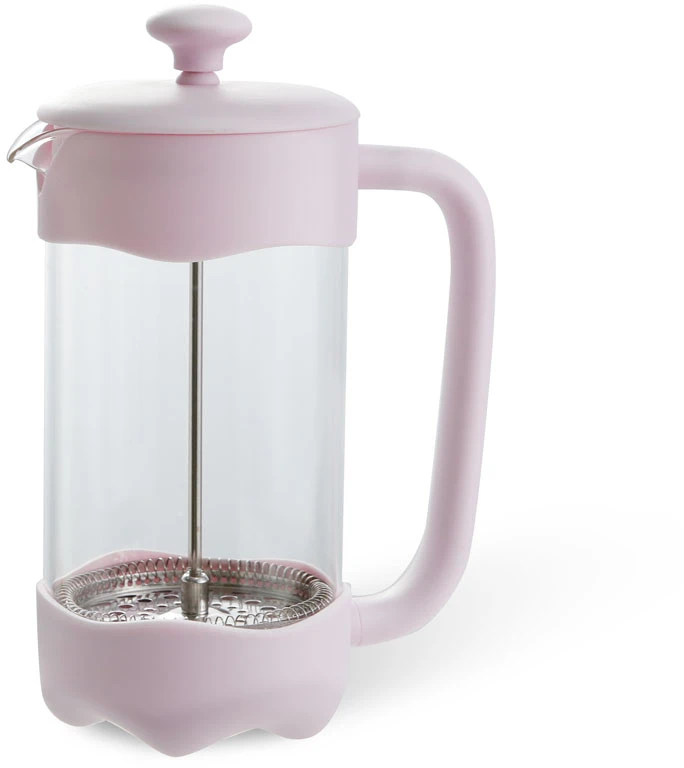 Šviesiai rožinis 0.6 L kavinukas su stūmokliu