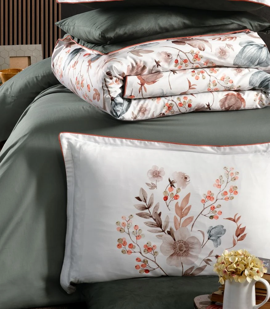 Riposo LUXURY Satino medvilnės patalynės komplektas VIYANA BEIGE 200x220 cm