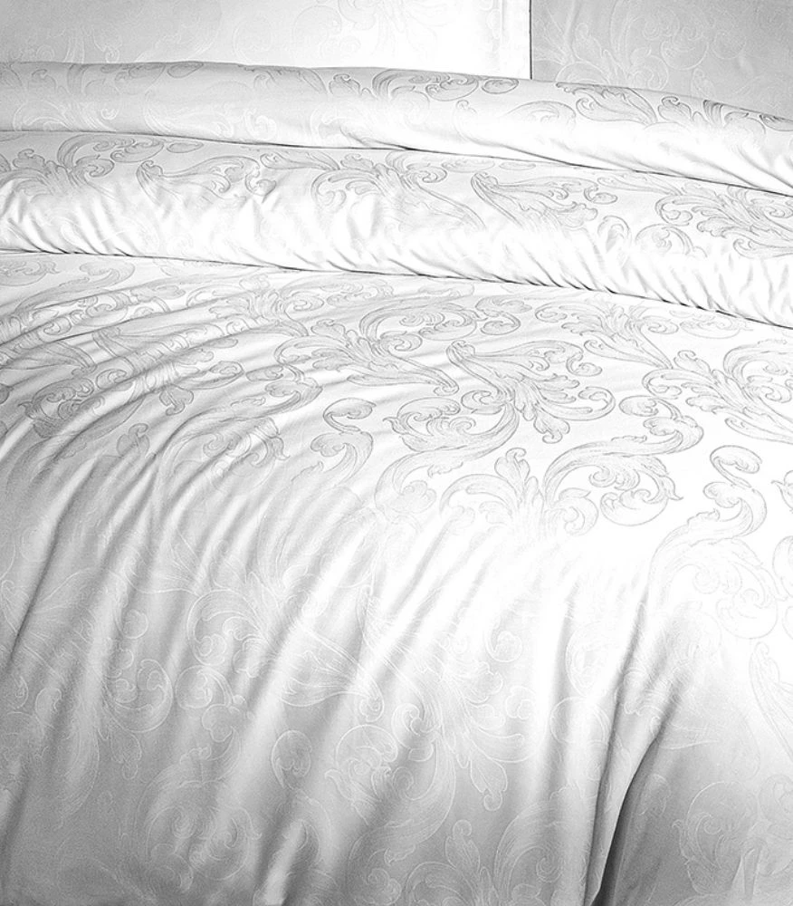 Riposo LUXURY Satino medvilnės patalynės komplektas MADRID Baltas 200x220 cm