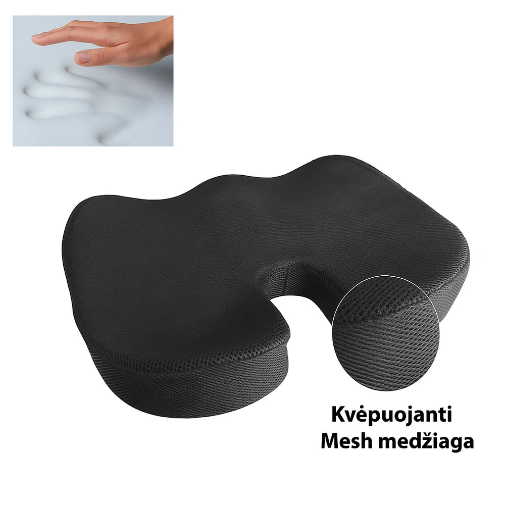 Armedical Ortopedinė pagalvė - Exclusive Seat MFP-4535 Putų, Juoda