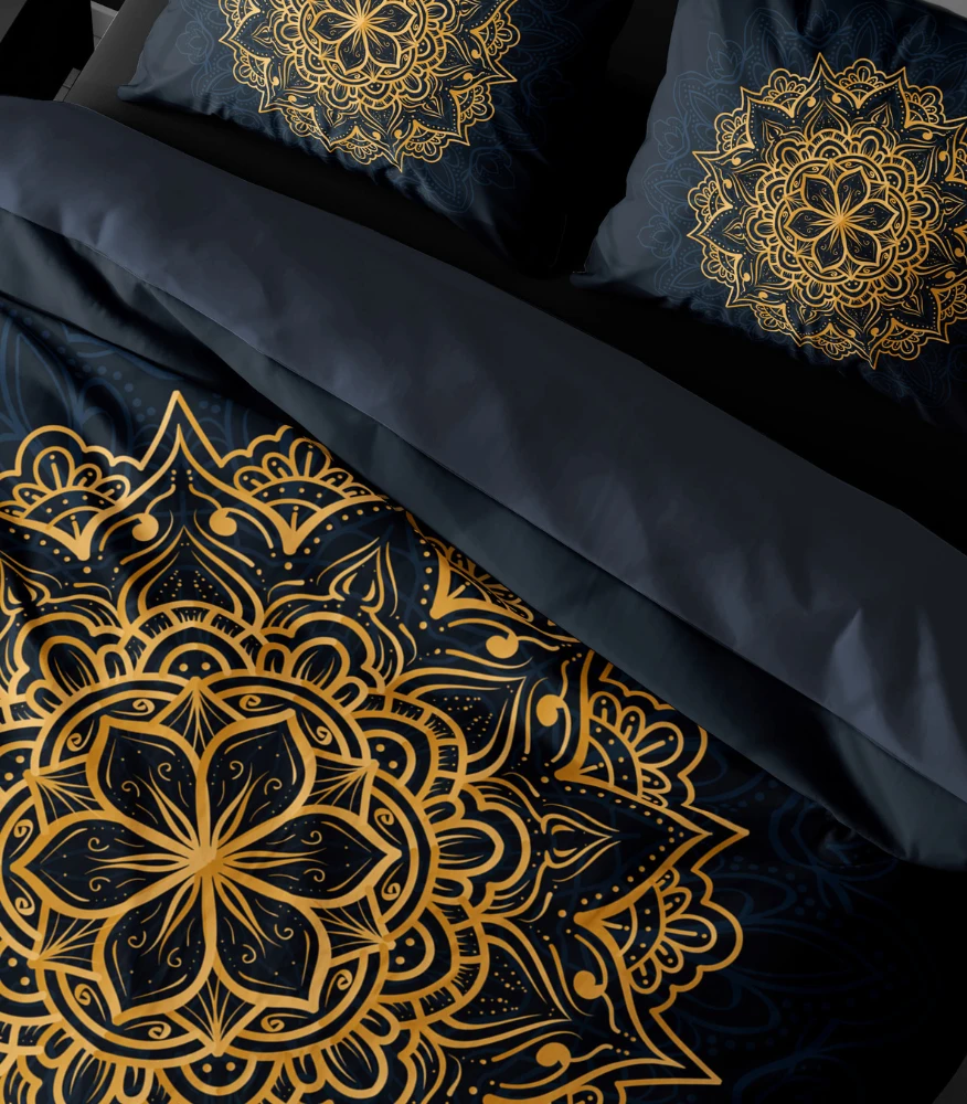 Riposo Premium Digital satino medvilnės patalynės komplektas MANDALA 200x200 cm
