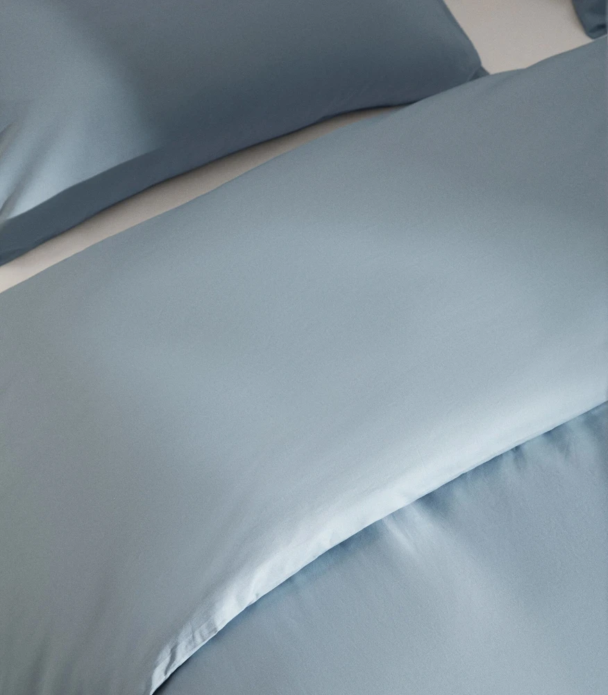 Riposo PREMIUM Satino medvilnės patalynės komplektas LIGHT Mėlynas 200x220 cm
