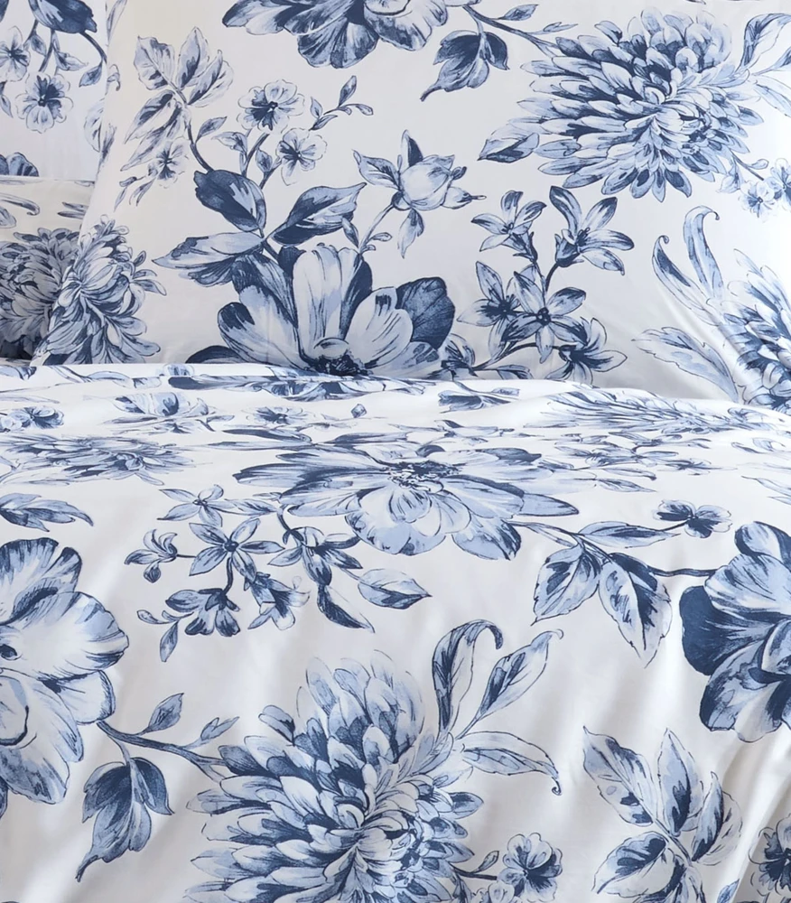 Riposo Premium satino medvilnės patalynės komplektas WANDA Mėlynas 200x200 cm