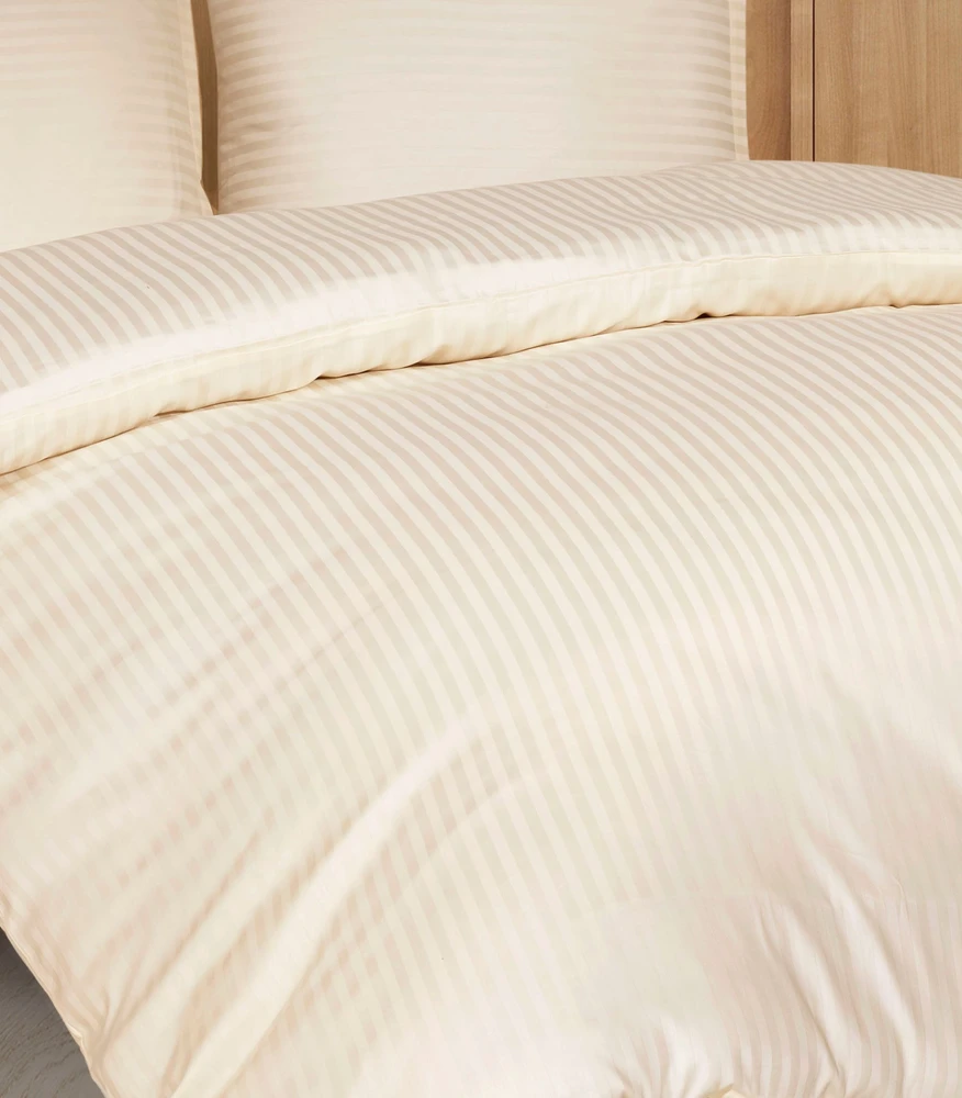 Riposo PREMIUM Satino medvilnės patalynės komplektas STRIPE CHAMPAGNE 200x220 cm