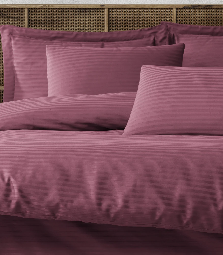 Riposo PREMIUM Satino medvilnės patalynės komplektas MODEST - PLUM 140x200 cm