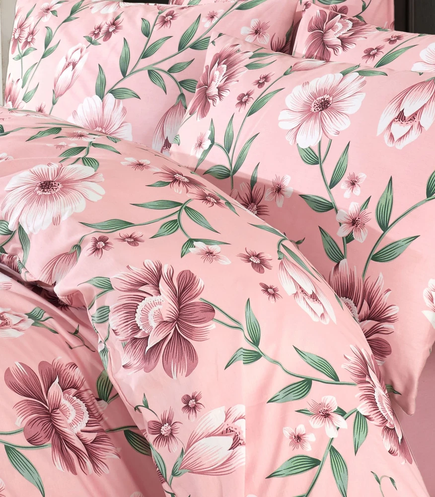 Riposo Premium satino medvilnės patalynės komplektas LOUISE Rožinis 200x200 cm