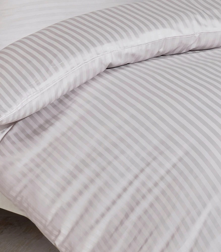 Riposo PREMIUM Satino medvilnės patalynės komplektas STRIPE Pilkas 140x200 cm