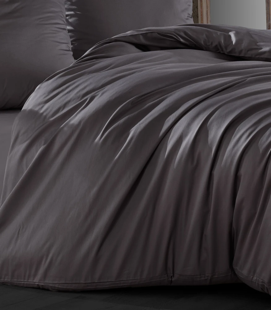Riposo Premium satino medvilnės patalynės komplektas ANTHRACITE 200x220 cm