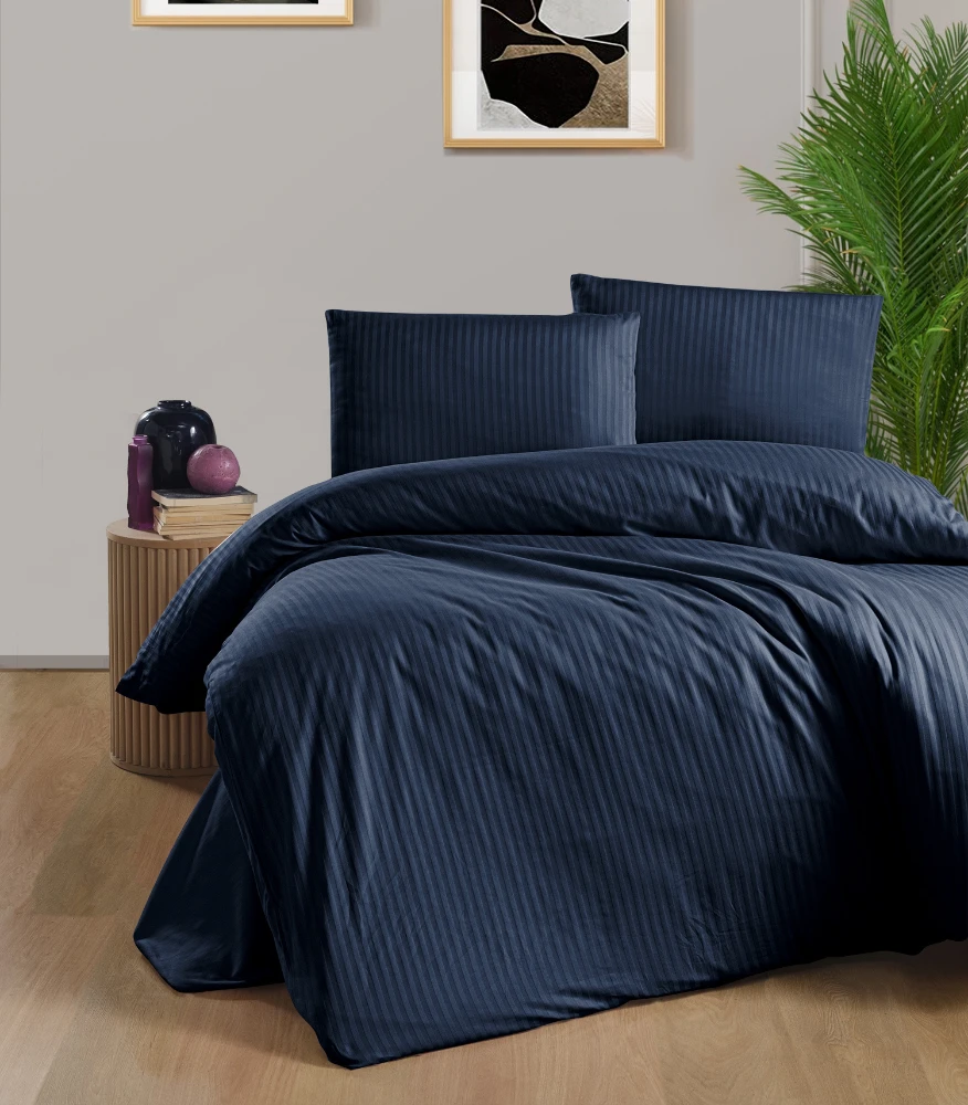Čiužinys Riposo Premium satino pagalvės užvalkalas Stripe Navy 40x60 cm
