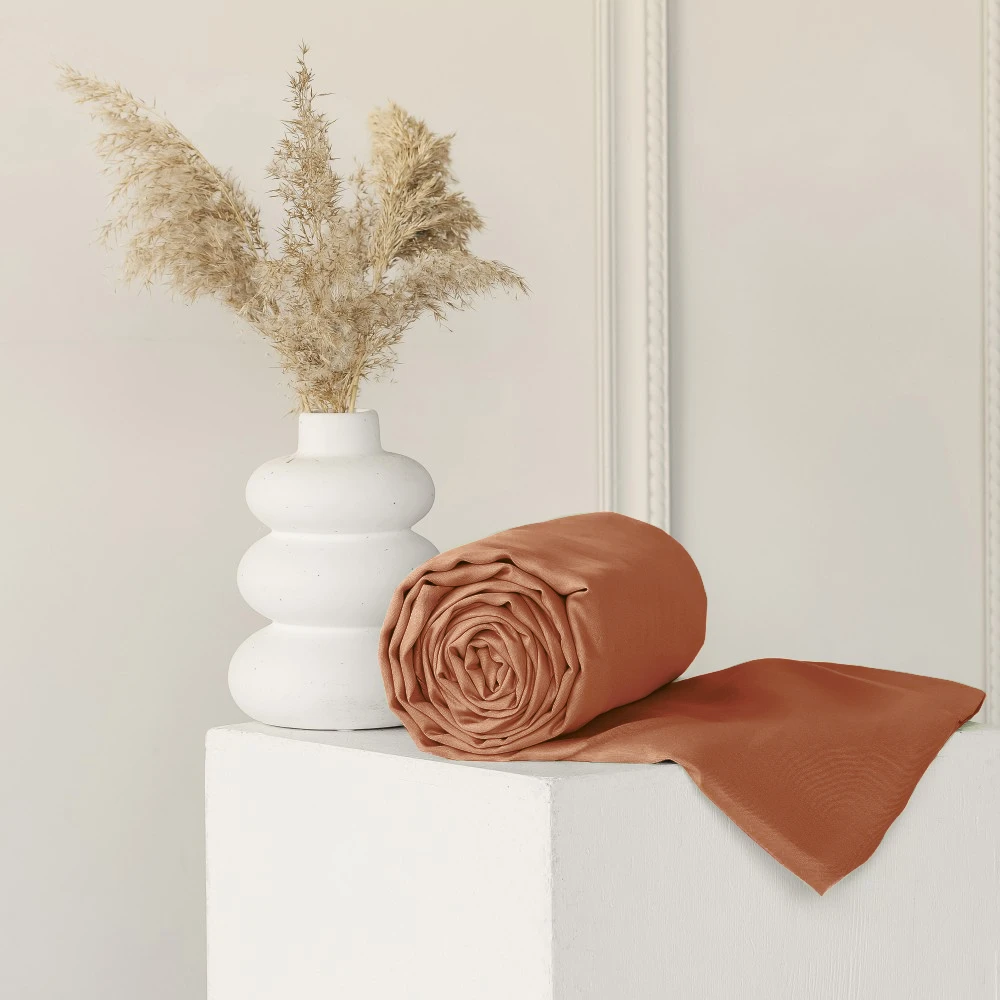 Riposo PREMIUM Satino paklodė be gumos Mocha Mousse 220x240 cm