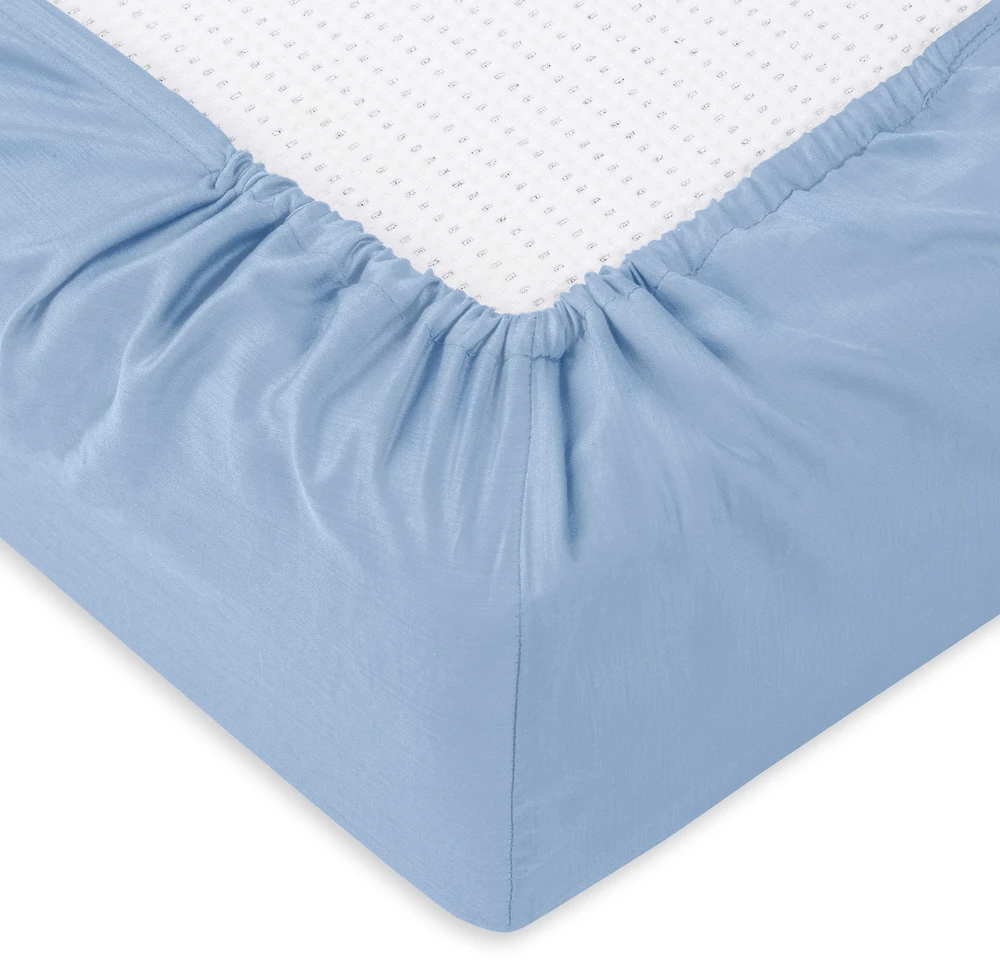 Riposo PREMIUM satino paklodė su guma Light mėlynas 140x200 cm