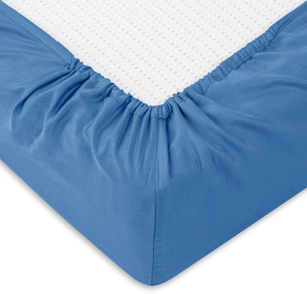 Riposo PREMIUM satino paklodė su guma Mėlyna 80/90x200 cm