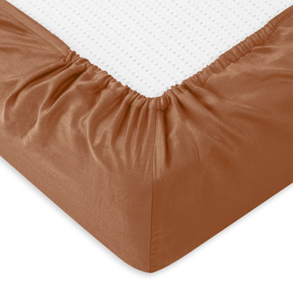 Riposo PREMIUM satino paklodė su guma Mocha Mousse 140x200 cm