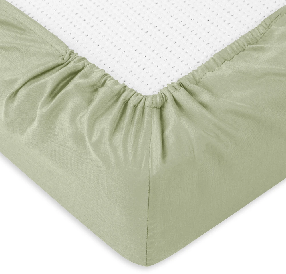 Riposo PREMIUM satino paklodė su guma Olive 140x200 cm