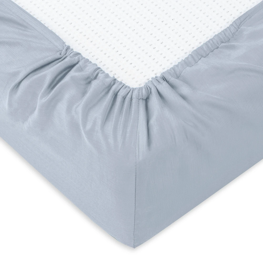 Riposo PREMIUM satino paklodė su guma Silver pilkas 200x200 cm