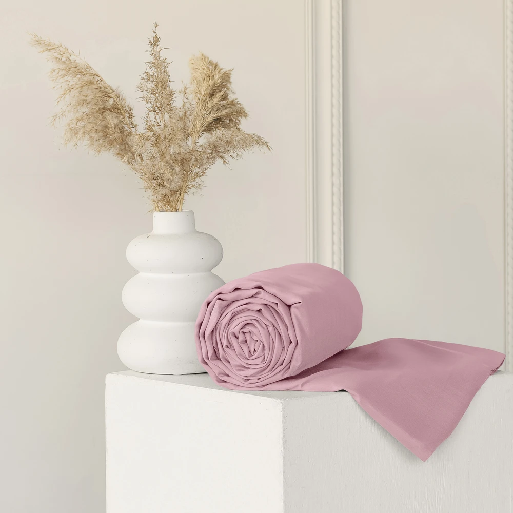 Riposo PREMIUM satino paklodė su guma Whisper pink 140x200 cm