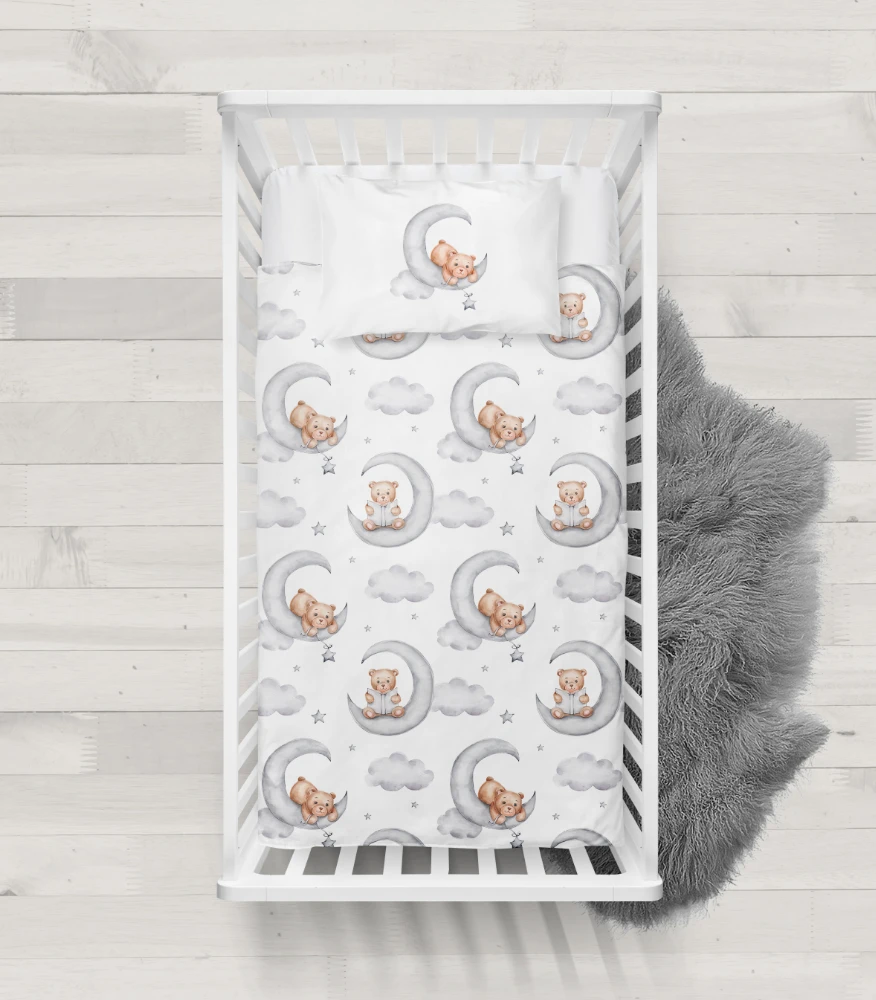 Riposo RENFORCE Digital medvilnės vaikiškas patalynės komplektas GOODNIGHT BEAR