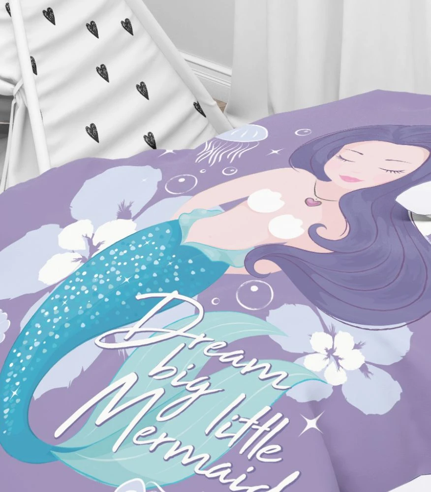 Riposo RENFORCE Digital medvilnės vaikiškas patalynės komplektas LITTLE MERMAID 140x200 cm