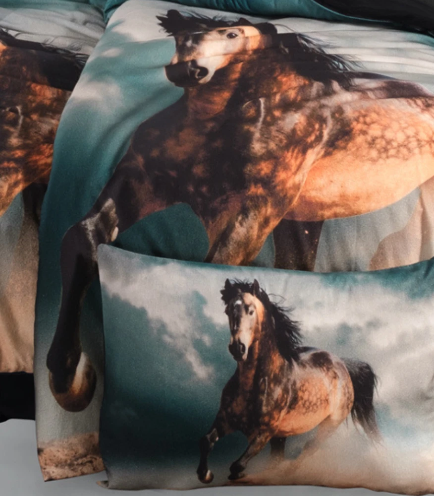 Riposo RENFORCE Digital medvilnės vaikiškas patalynės komplektas HORSE GALLOPING