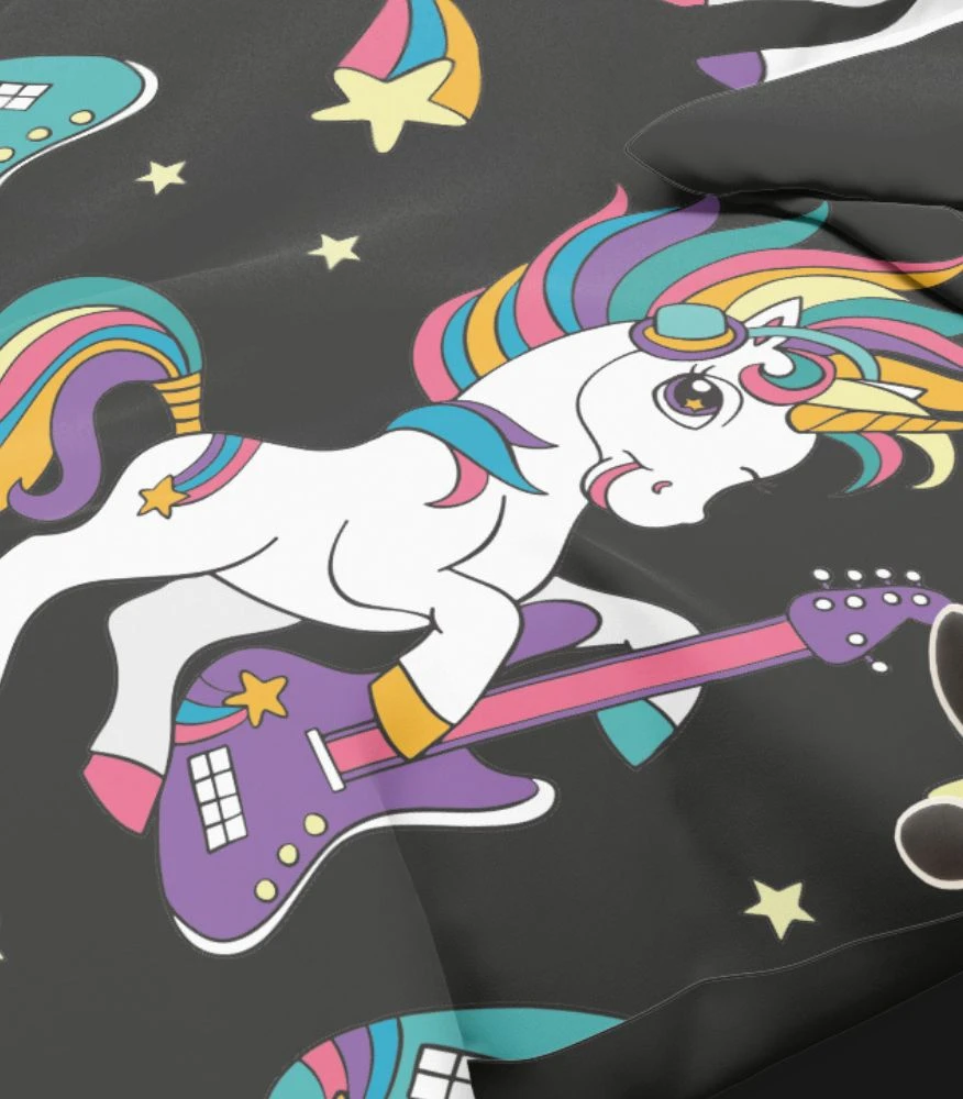 Riposo RENFORCE Digital medvilnės vaikiškas patalynės komplektas ROCK UNICORN 140x200 cm