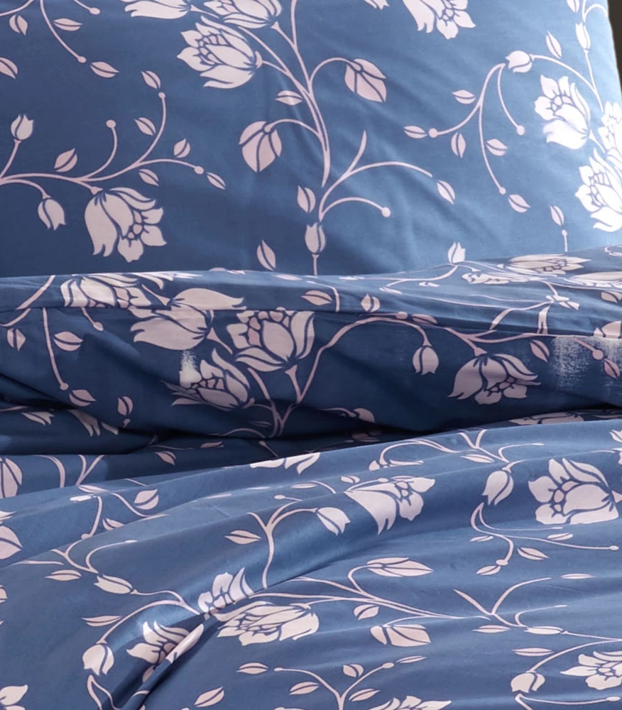 Riposo RENFORCE medvilnės patalynės komplektas LUKE NAVY 200x220 cm