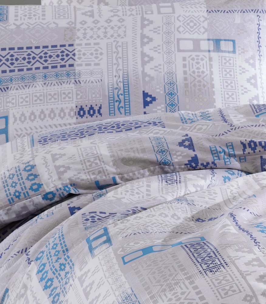 Riposo RENFORCE medvilnės patalynės komplektas JACOB Mėlynas 200x220 cm