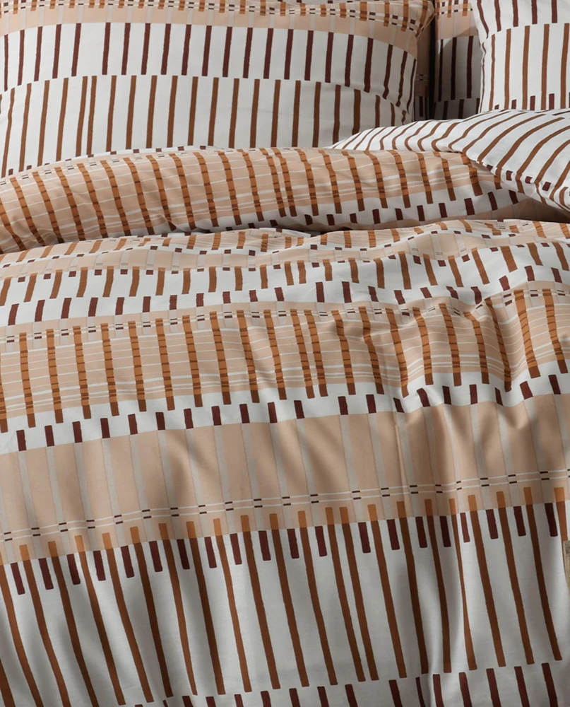 Riposo RENFORCE medvilnės patalynės komplektas MIRANDA BROWN 200x220 cm