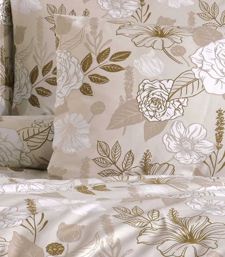 Riposo RENFORCE medvilnės patalynės komplektas RIGA BEIGE 140x200 cm