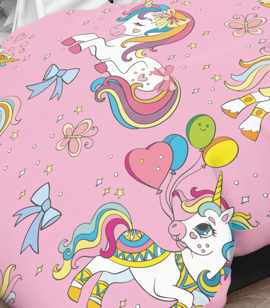 Riposo RENFORCE Digital medvilnės vaikiškas patalynės komplektas CARNIVAL UNICORNS