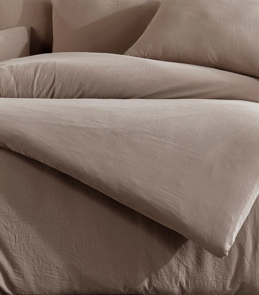 Riposo STONE WASHED medvilnės patalynės komplektas BEIGE 200x220 cm