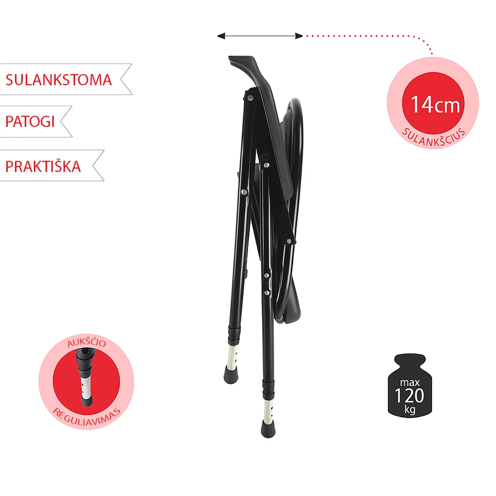 Riposo Sulankstoma tualeto kėdė (iki 120 kg)