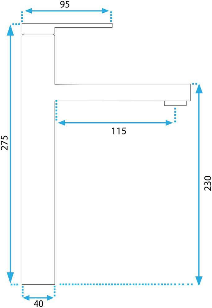 Aukštas praustuvo maišytuvas REA PIXEL Chrome