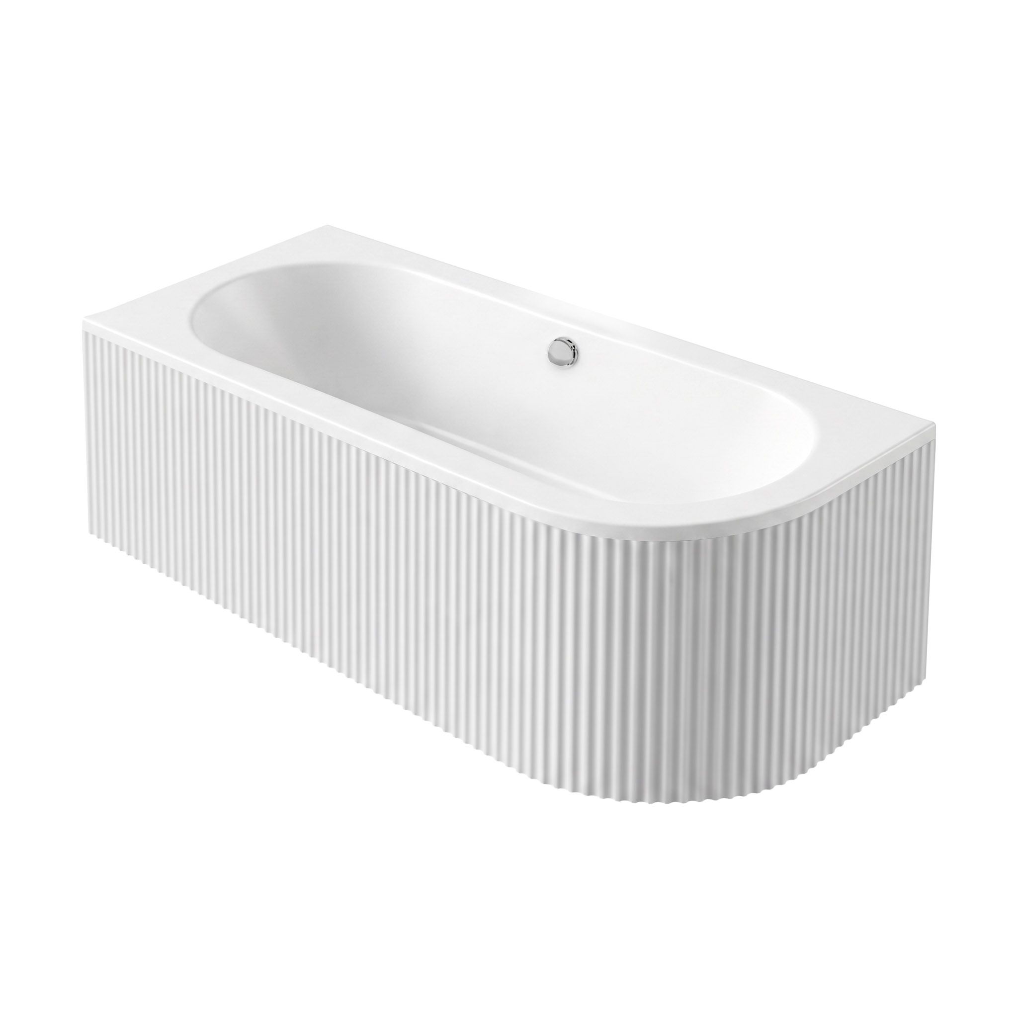 Akrilinė kampinė vonia Rea Orion Stripe Left 150cm aprašymas - Prekės nuotrauka