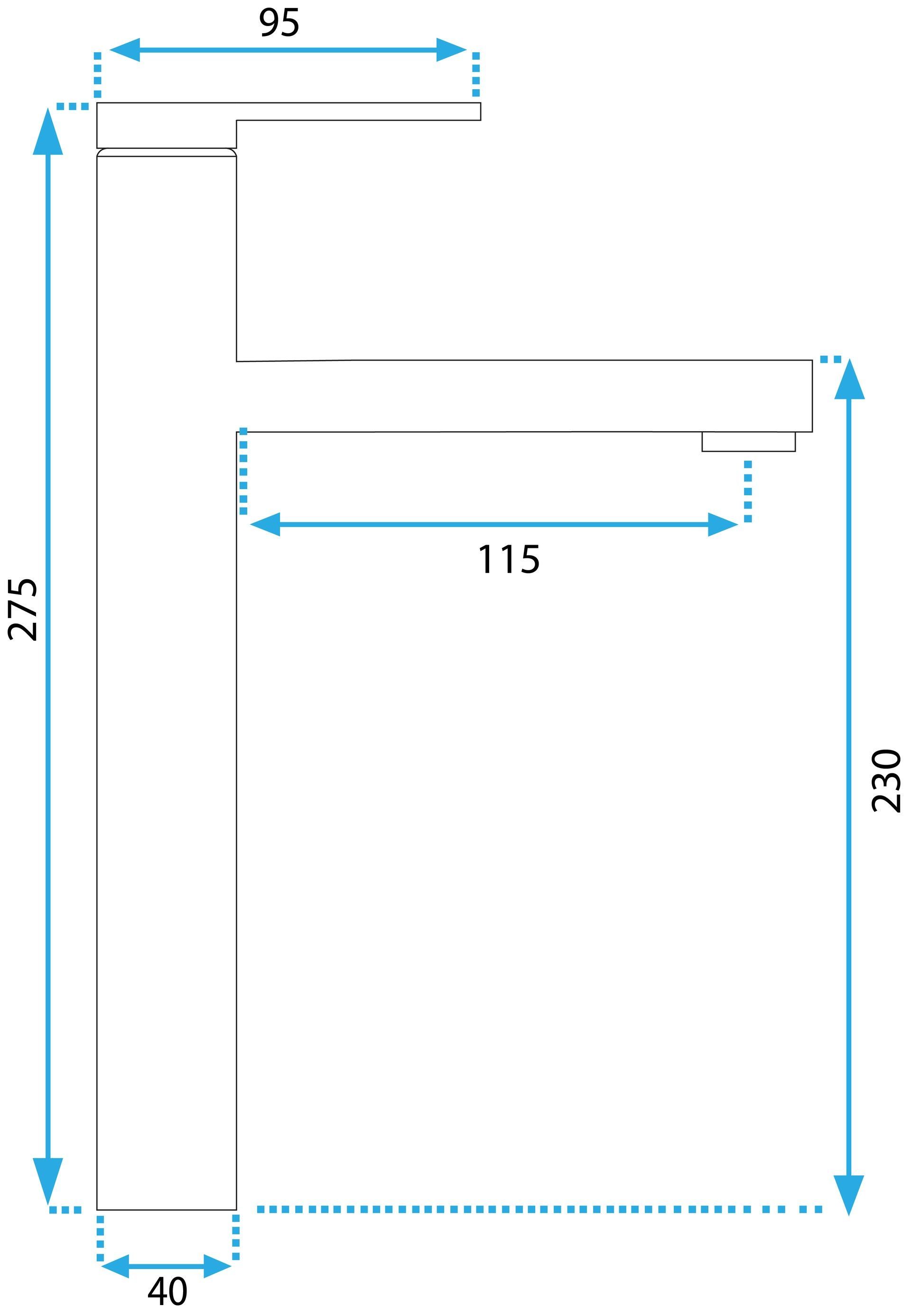 Aukštas praustuvo maišytuvas REA PIXEL Chrome aprašymas - Prekės nuotrauka