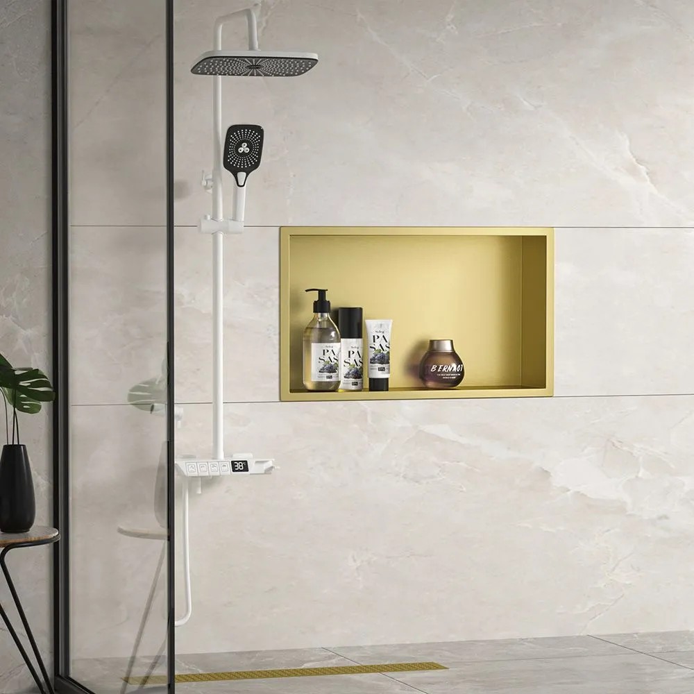 rea Bathroom Shelf 30x45 Gold aprašymas - Prekės nuotrauka
