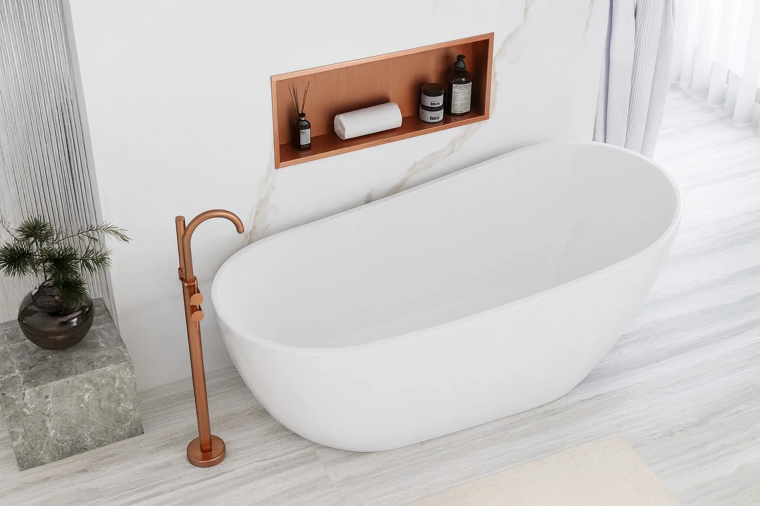 rea Bathroom Shelf 30x60 Copper aprašymas - Prekės nuotrauka