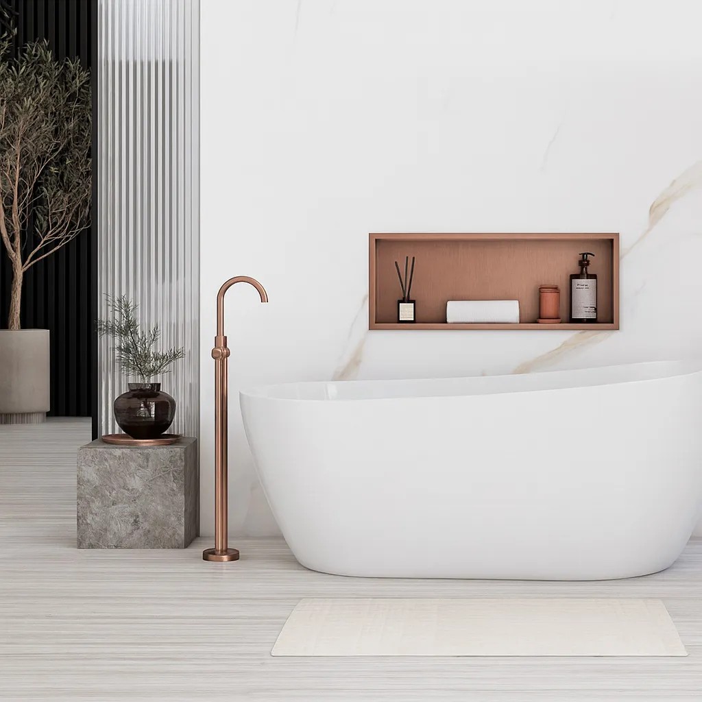rea Bathroom Shelf 30x60 Copper aprašymas - Prekės nuotrauka