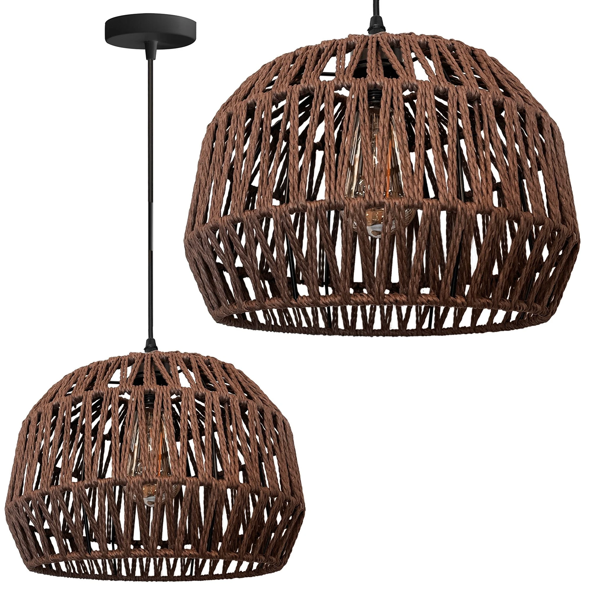 Toolight Boho pakabinamas šviestuvas APP1292-1CP Brown aprašymas - Prekės nuotrauka