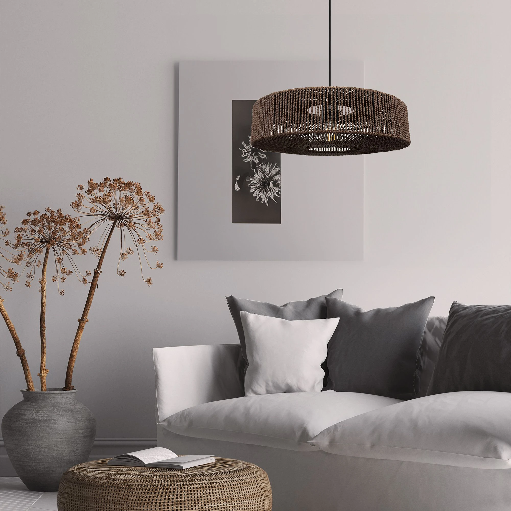 Toolight Boho pakabinamas šviestuvas APP1295-1CP Brown aprašymas - Prekės nuotrauka